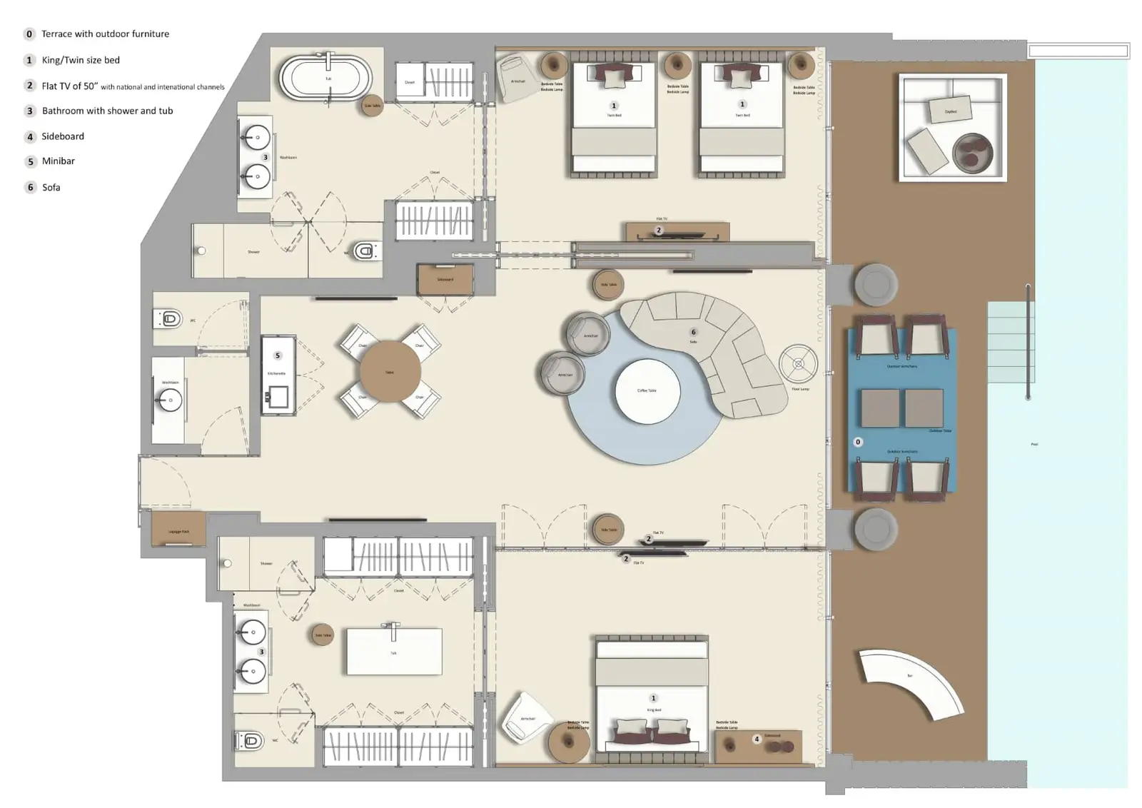 Grand Palladium Costa Mujeres Resort & Spa_Plano habitación Signature Suite swim up